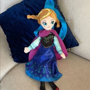 DISNEY Anna Plush Character Doll - Backpack  🎒 Blue, Purple & Pink, Toy